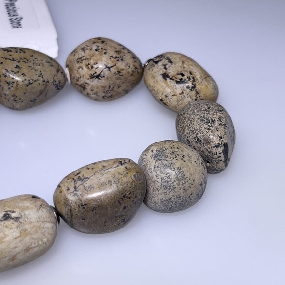 Jasper nugget bead bracelet, NWT, elastic cord - Picture 4 of 6